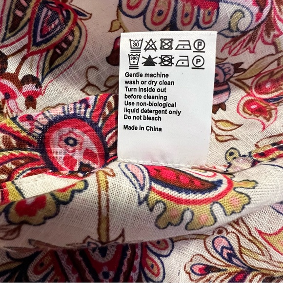 ME + EM Floral Paisley Ruffle Accent Long Sleeve Blouse Sz 4 - Picture 10 of 10